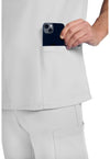White - Men's 3-Pocket V-Neck Scrub Top (View 4)