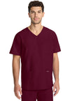 Wine - Cherokee WW Originals Ultra Men Scrub Top - Front View