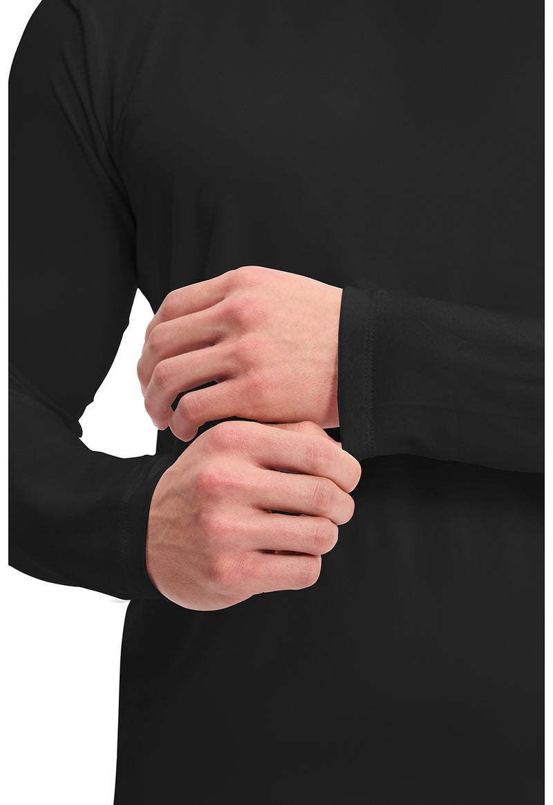 Black - Men's Long Sleeve Underscrub Knit Tee (View 2)