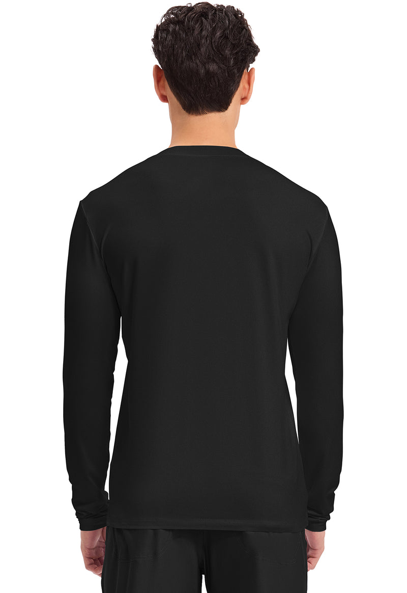 Black - Men's Long Sleeve Underscrub Knit Tee (Back)