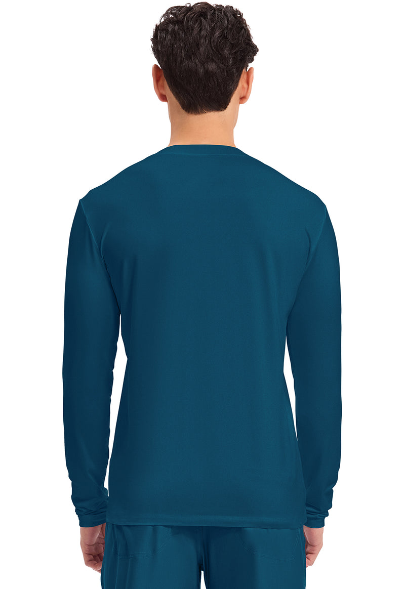 Caribbean Blue - Men's Long Sleeve Underscrub Knit Tee (Back)
