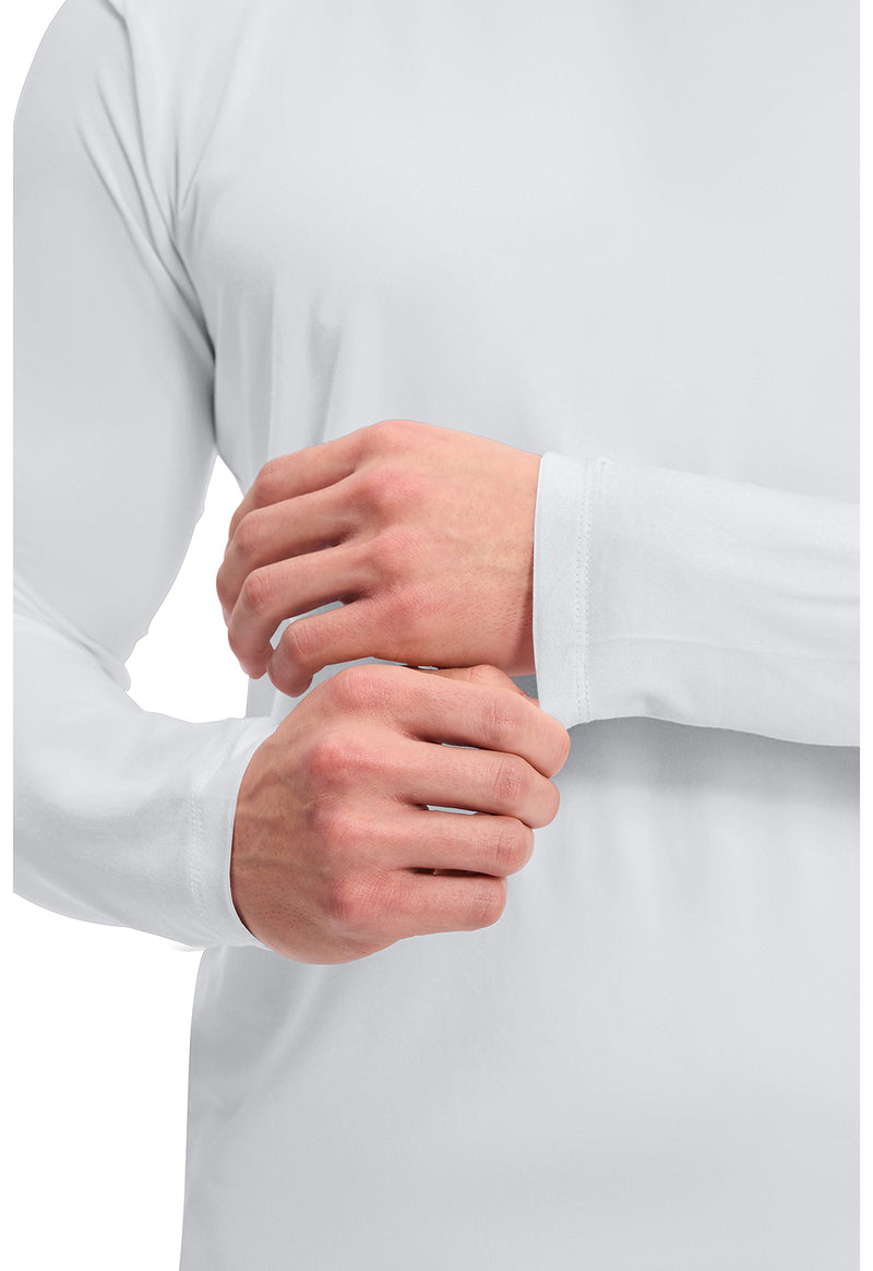 White - Men's Long Sleeve Underscrub Knit Tee (View 2)