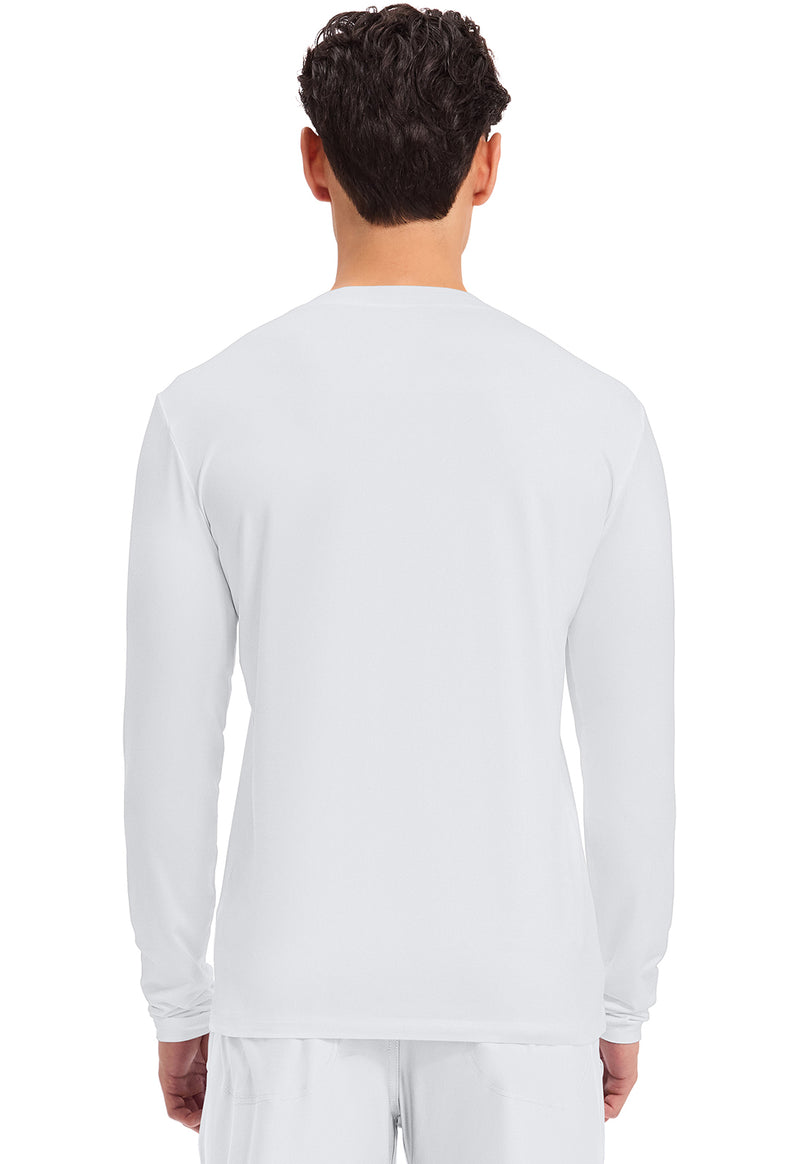White - Men's Long Sleeve Underscrub Knit Tee (Back)