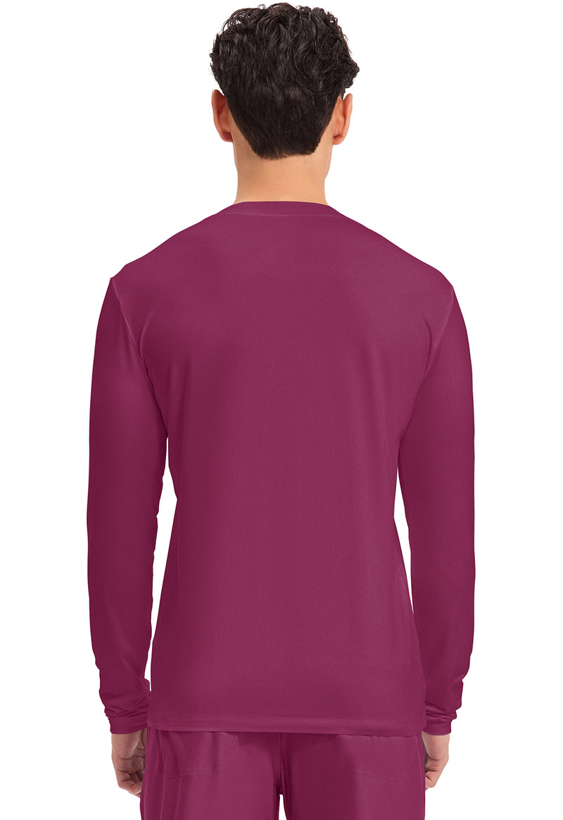 Wine - Men's Long Sleeve Underscrub Knit Tee (Back)