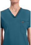 Caribbean Blue - Tuckable V-Neck Top (View 2)