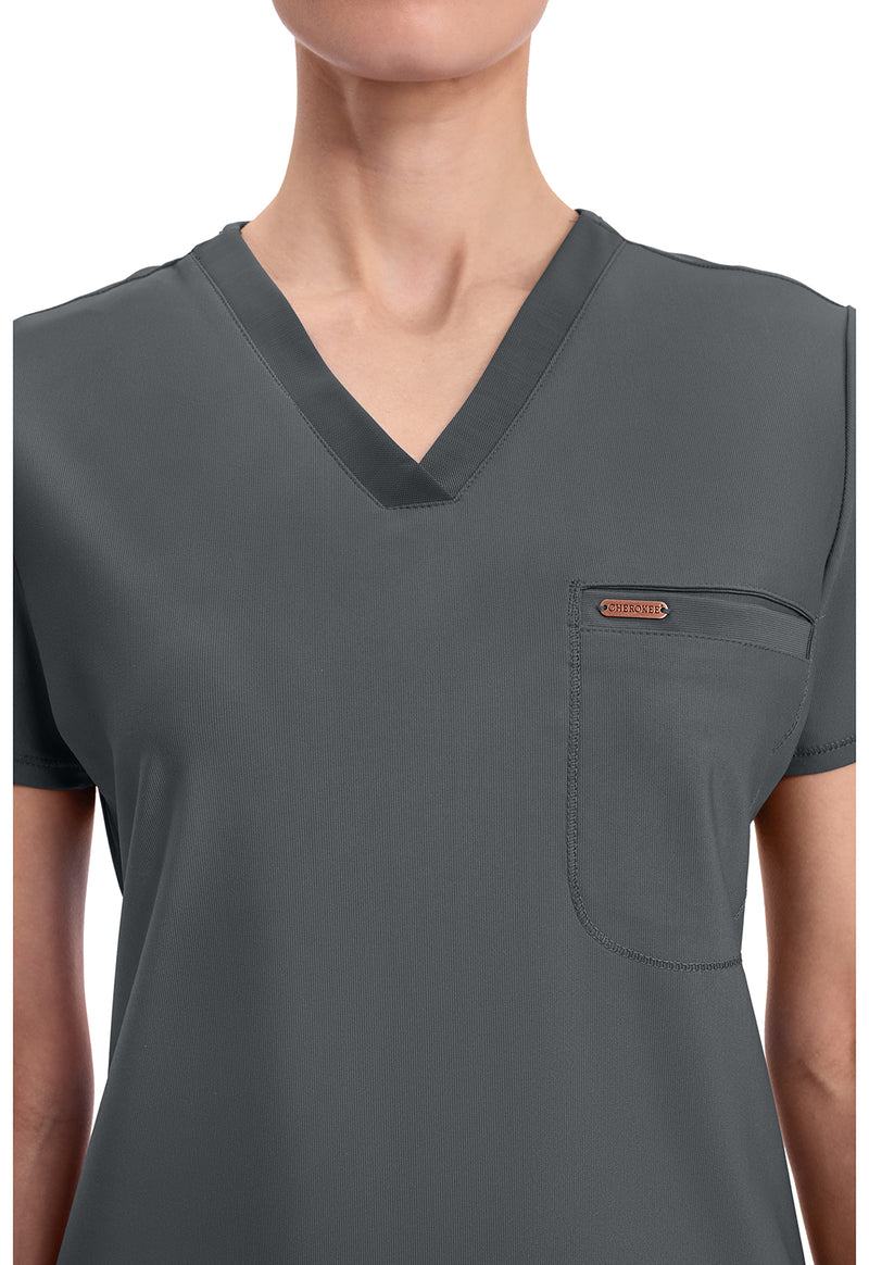 Pewter - Tuckable V-Neck Top (View 2)