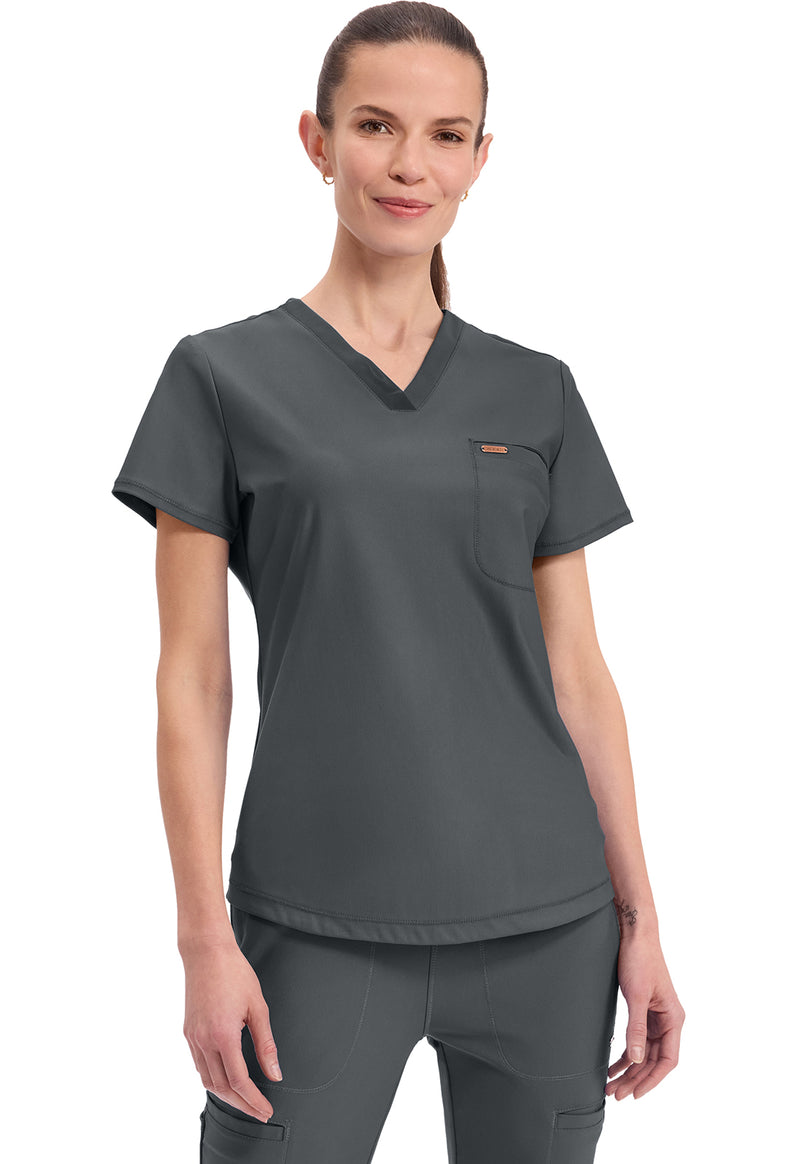 Pewter - Tuckable V-Neck Top