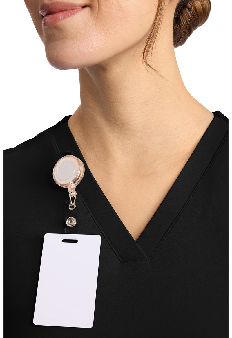 Black - Women's 2-Pocket V-Neck Scrub Top (View 2)