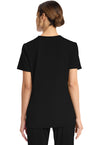 Black - Cherokee Achieve Women Scrub Top - Back View