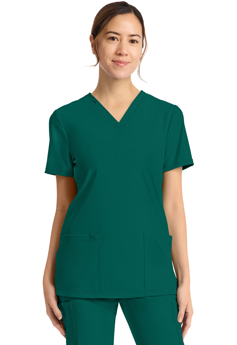 HUNTER - Cherokee Achieve Women Scrub Top - Front View