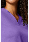 Lilac Bloom - Women's 2-Pocket V-Neck Scrub Top (View 2)