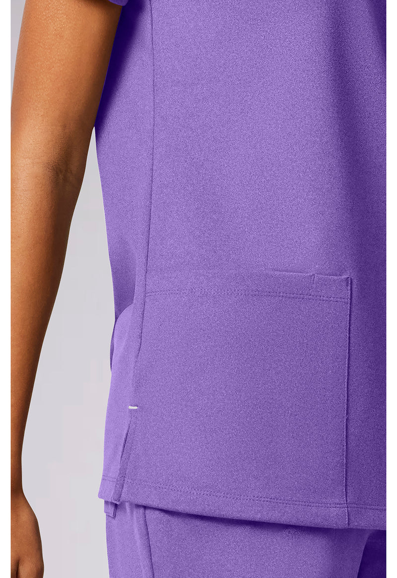 Lilac Bloom - Women's 2-Pocket V-Neck Scrub Top (View 3)
