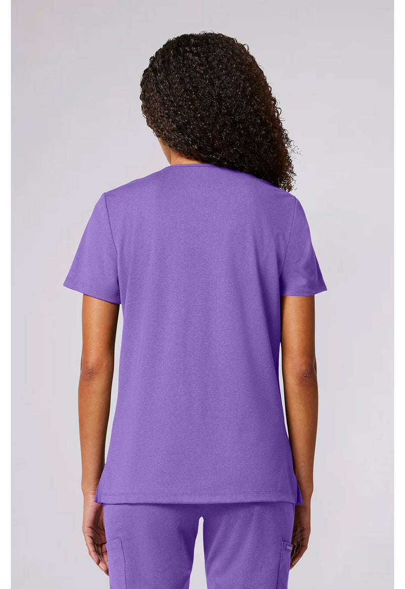 Lilac Bloom - Cherokee Achieve Women Scrub Top - Back View
