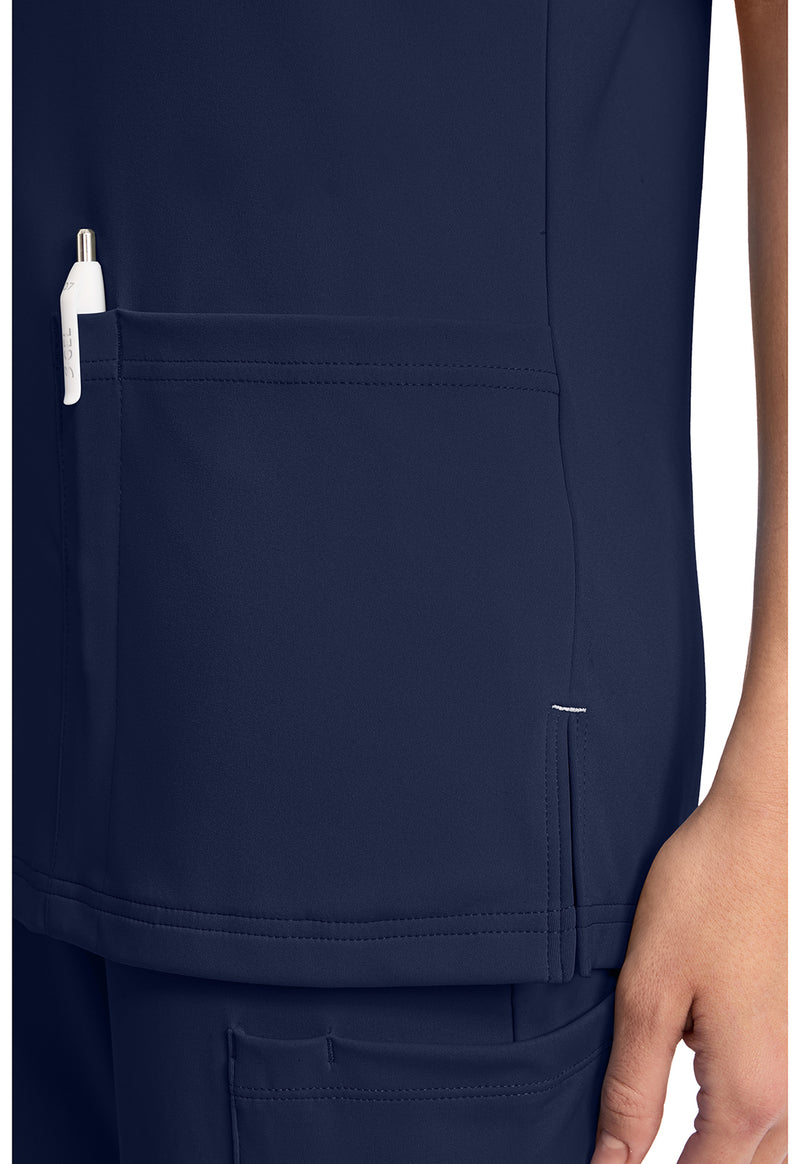 Navy - Women's 2-Pocket V-Neck Scrub Top (View 4)