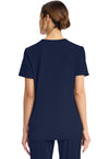Navy - Cherokee Achieve Women Scrub Top - Back View