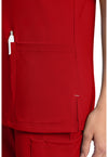RED - Women's 2-Pocket V-Neck Scrub Top (View 4)