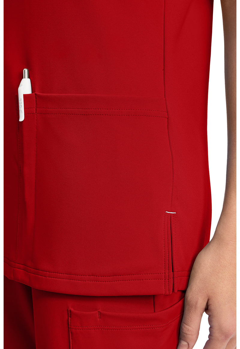 red - Women's 2-Pocket V-Neck Top (View 4)