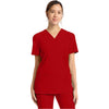 red - Women's 2-Pocket V-Neck Top