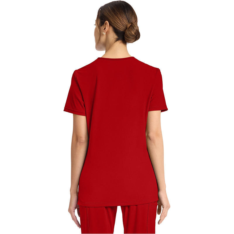 red - Women's 2-Pocket V-Neck Top