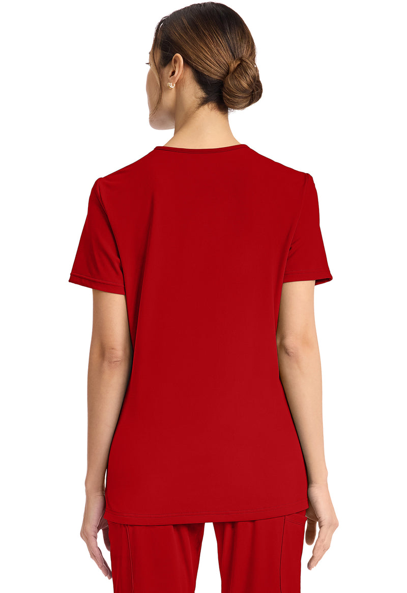RED - Cherokee Achieve Women Scrub Top - Back View