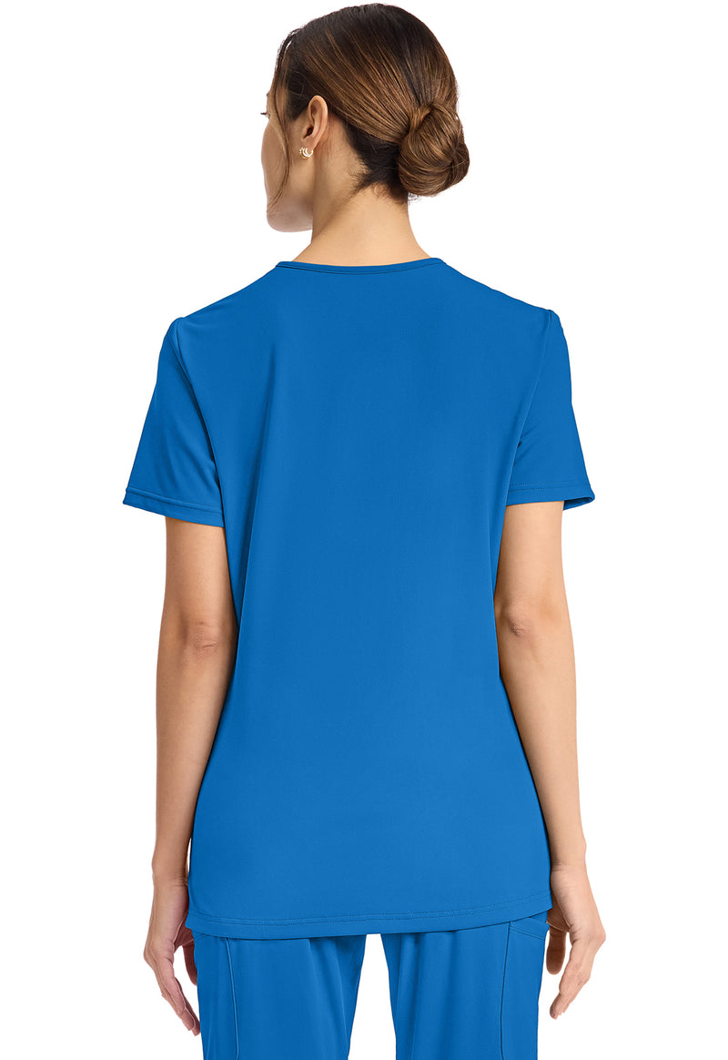 True blue - Cherokee Achieve Women Scrub Top - Back View