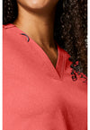 True Coral - Women's 2-Pocket V-Neck Scrub Top (View 2)
