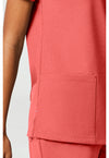True Coral - Women's 2-Pocket V-Neck Scrub Top (View 3)