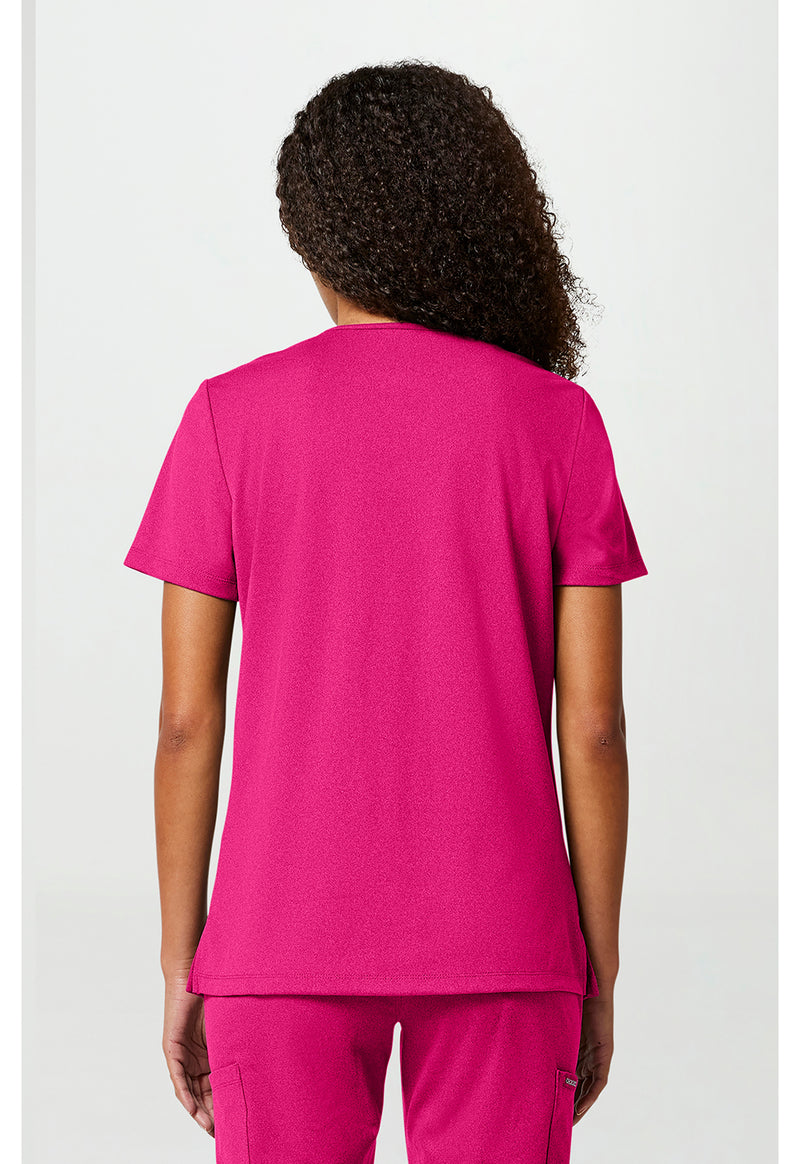 Tropical Hibiscus - Cherokee Achieve Women Scrub Top - Back View