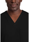 Black - Men's 1-Pocket Tuck-In Scrub Top (View 2)