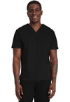 Black - Cherokee Achieve Men Scrub Top - Front View