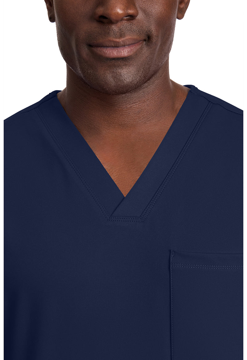 Navy - Men's 1-Pocket Tuck-In Scrub Top (View 2)
