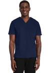 Navy - Cherokee Achieve Men Scrub Top - Front View