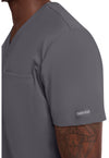 Pewter - Men's 1-Pocket Tuck-In Scrub Top (View 3)