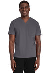 Pewter - Cherokee Achieve Men Scrub Top - Front View