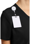 Black - Women's 2-Pocket Snap-Front Scrub Top (View 2)