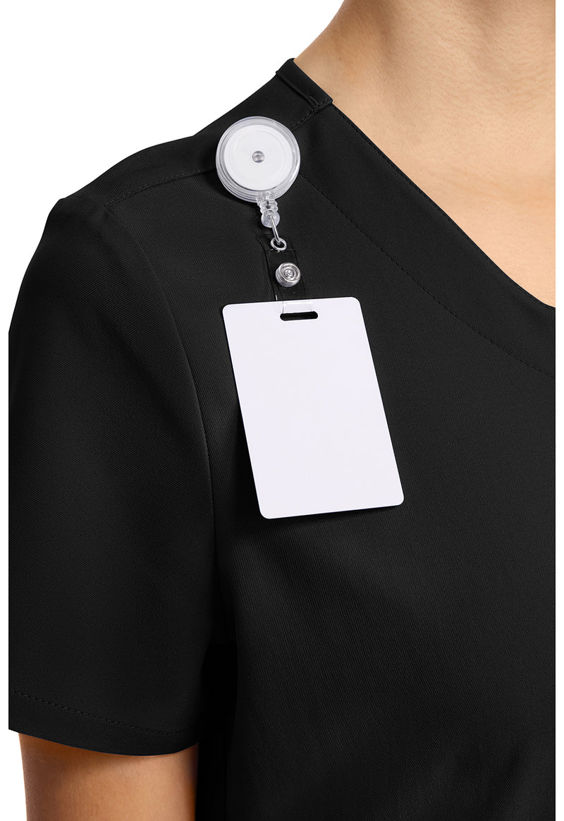 Black - Women's 2-Pocket Snap-Front Scrub Top (View 2)