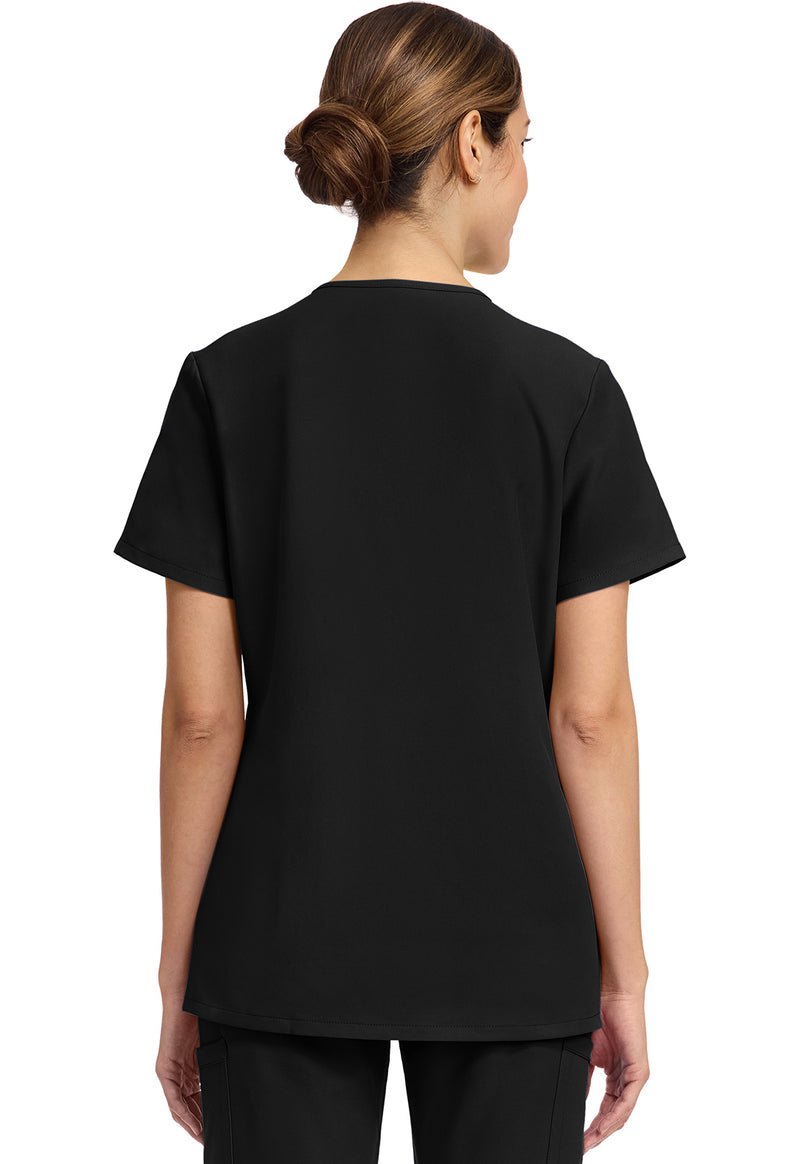 Black - Cherokee WW Originals Ultra Women Scrub Top - Back View