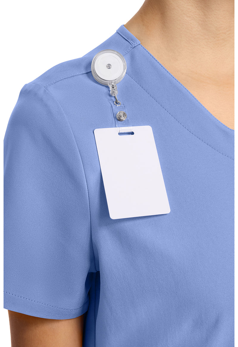 Ciel Blue - Women's 2-Pocket Snap-Front Scrub Top (View 2)