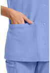 Ciel Blue - Women's 2-Pocket Snap-Front Scrub Top (View 3)