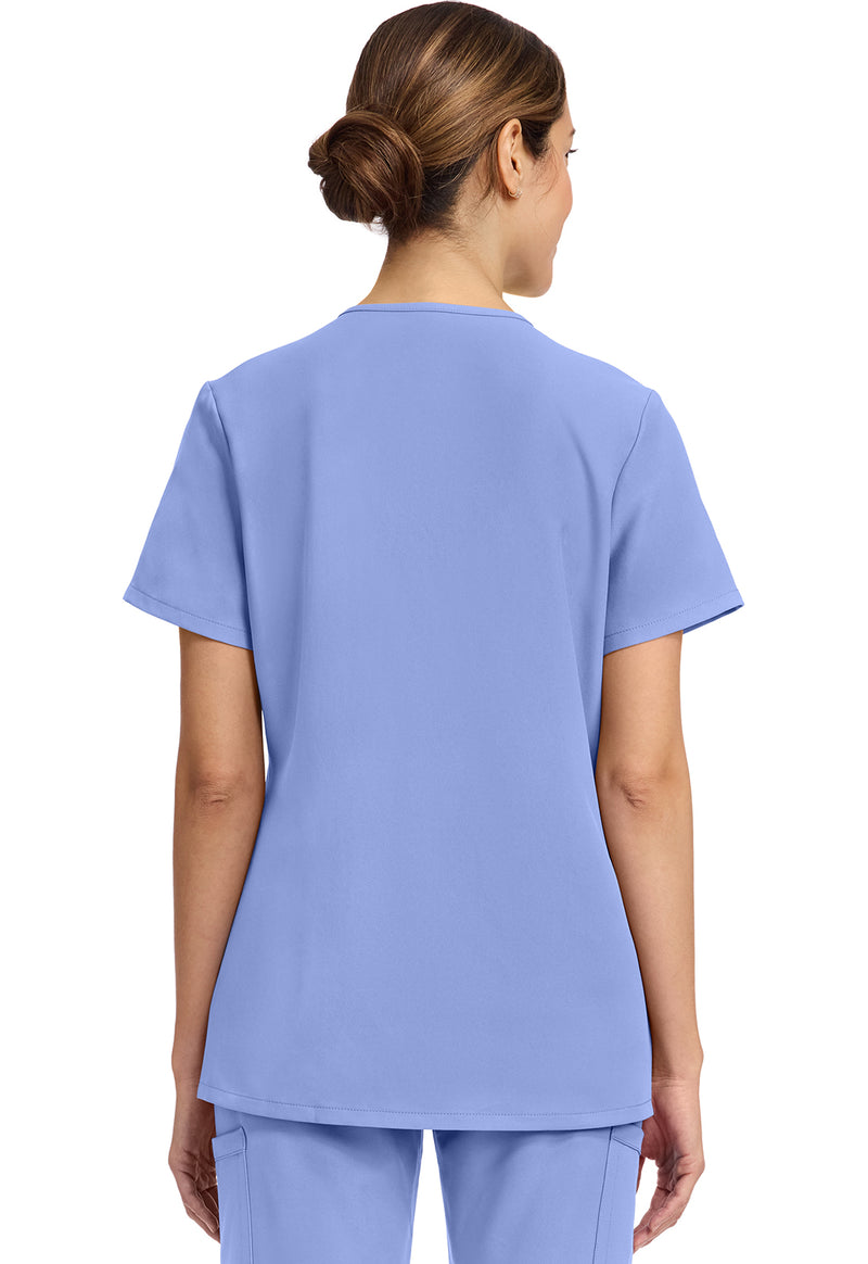 Ciel Blue - Cherokee WW Originals Ultra Women Scrub Top - Back View