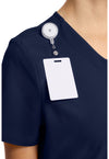 Navy - Women's 2-Pocket Snap-Front Scrub Top (View 2)