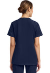 Navy - Cherokee WW Originals Ultra Women Scrub Top - Back View
