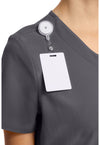 Pewter - Women's 2-Pocket Snap-Front Scrub Top (View 2)