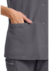 Pewter - Women's 2-Pocket Snap-Front Scrub Top (View 3)