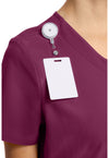 Wine - Women's 2-Pocket Snap-Front Scrub Top (View 2)