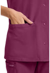 Wine - Women's 2-Pocket Snap-Front Scrub Top (View 3)