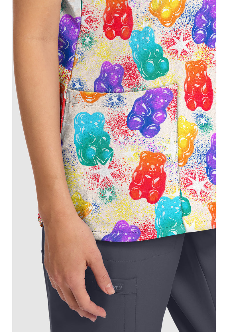 BEARY RAINBOW - Women's Print V-Neck Top (View 3)