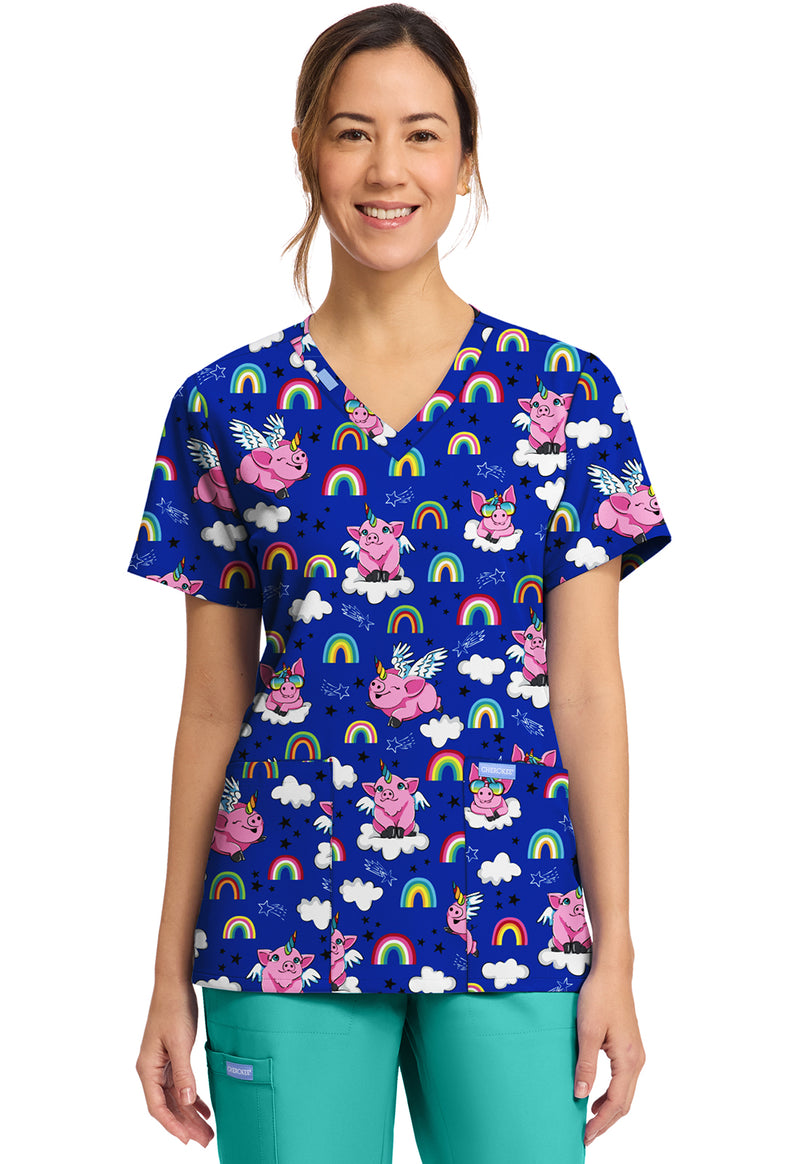 Flyin' Magic - Women's Print V-Neck Top