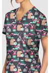 FELIZ NAUGHTY DOGS - Women's Print V-Neck Top (View 2)