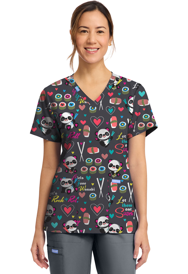 GIRLS GONE WASABI - Women's Print V-Neck Top